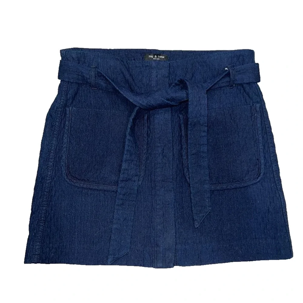 Rag & Bone Esmond Skirt mini Y2K preppy Indigo Sz 2 A005625